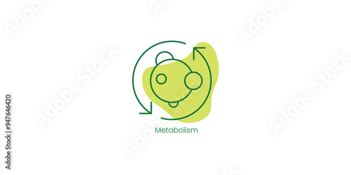 Metabolism Vector Icon Depicting Energy Conversion and Nutritional Health