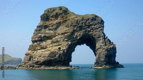 Majestic Trunk Rock: Elephant-Shaped Natural Wonder for Canoeing in Shenao, New Taipei, Taiwan photo