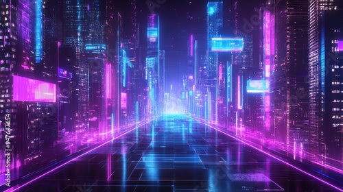 Neon Cityscape: A Futuristic Vision