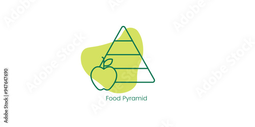 Food Pyramid Vector Icon Depicting Balanced Dietary Guidelines