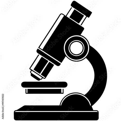 Microscope silhouette vector art illustration 