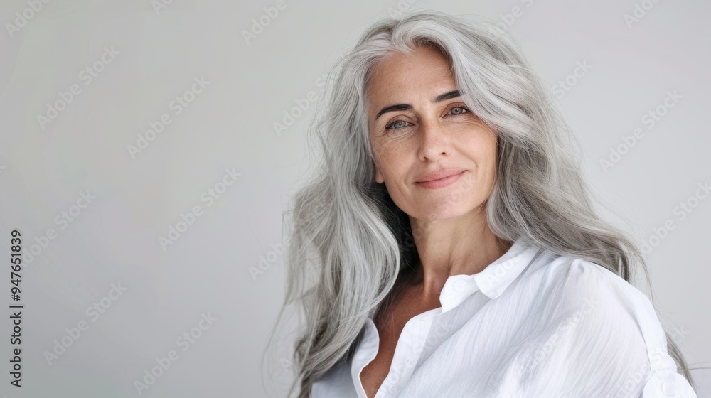 The woman with grey hair