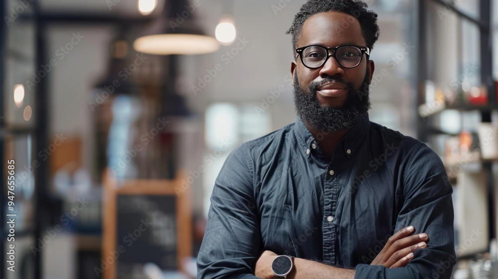 Portrait of a Confident Man in a Modern Office Setting Portrait of a Confident Man in a Modern Office Setting