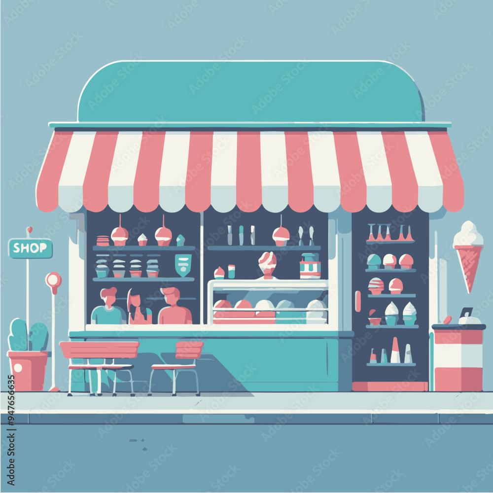 Vector Art of Ice-Cream Cart Vector Art of Ice-Cream Cart