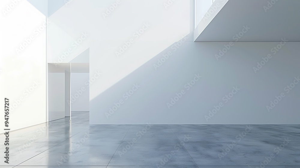 Obraz premium Minimalist White Room with Sunlight