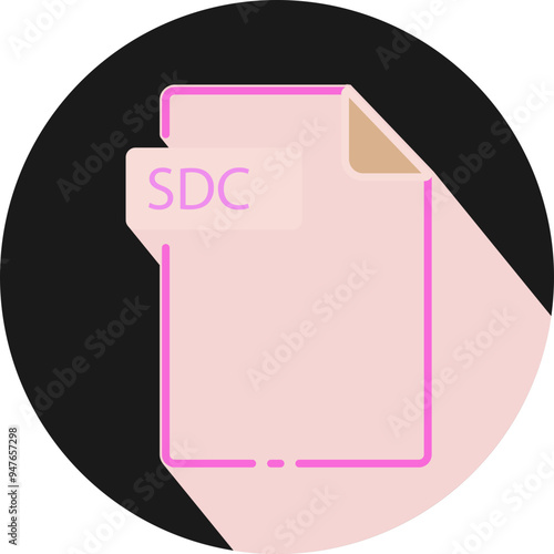 SDC File fomat minimal icon with circle outside photo