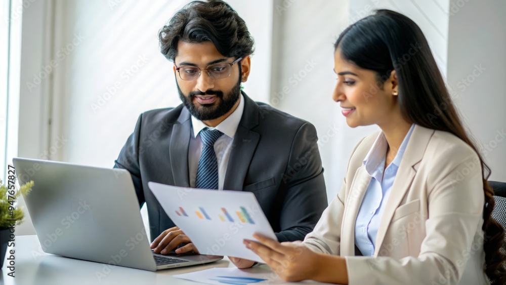An Indian financial consultant reviewing a client’s portfolio with detailed charts.
An Indian financial consultant reviewing a client’s portfolio with detailed charts.