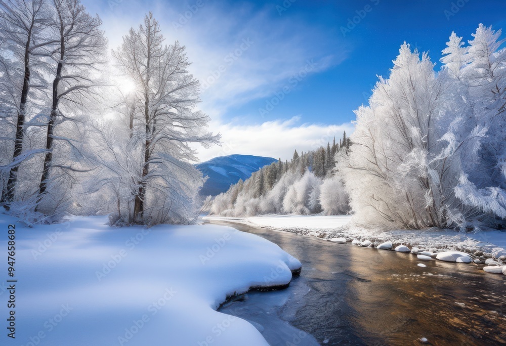 stunning winter wonderland featuring snow covered trees picturesque landscape, arctic, atmosphere, beauty, branches, canvas, climate, clear, crisp, daytime stunning winter wonderland featuring snow covered trees picturesque landscape, arctic, atmosphere, beauty, branches, canvas, climate, clear, crisp, daytime