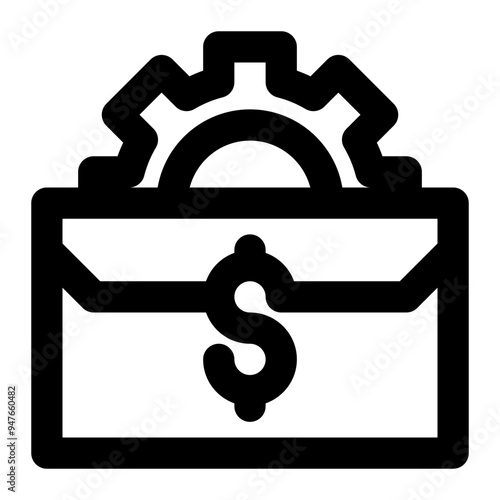 business, making money, enterprise, suitcase, working outline icon