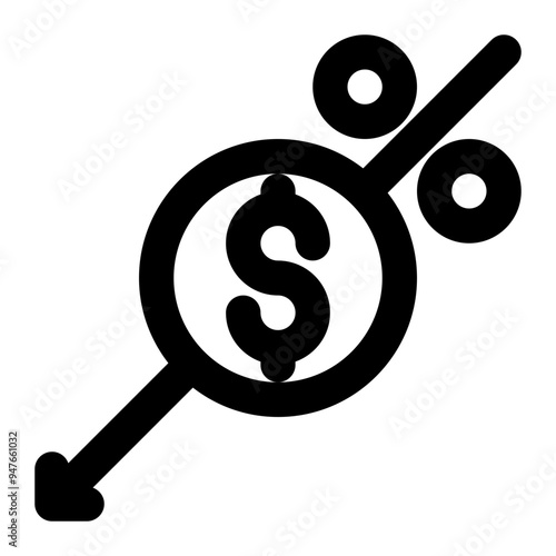 inflation, depreciation, deflation, economic, business outline icon