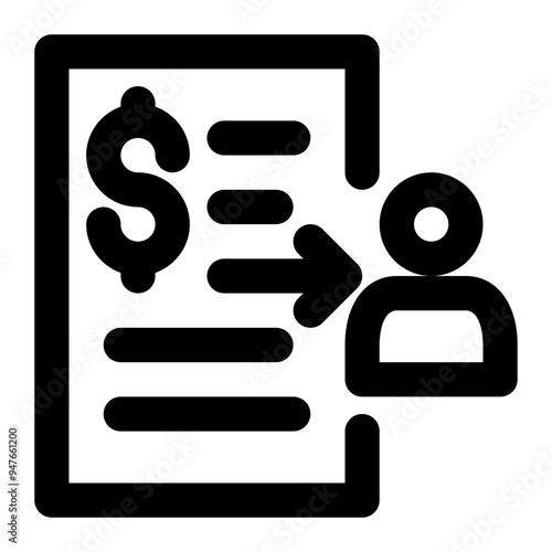 invoice factoring, invoice, business, document, payroll outline icon