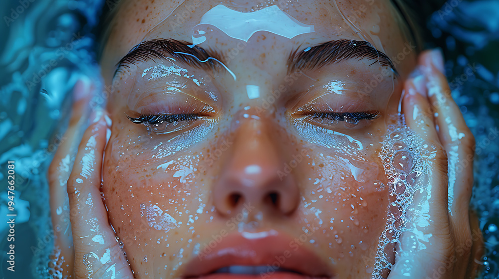 man washing face man washing face