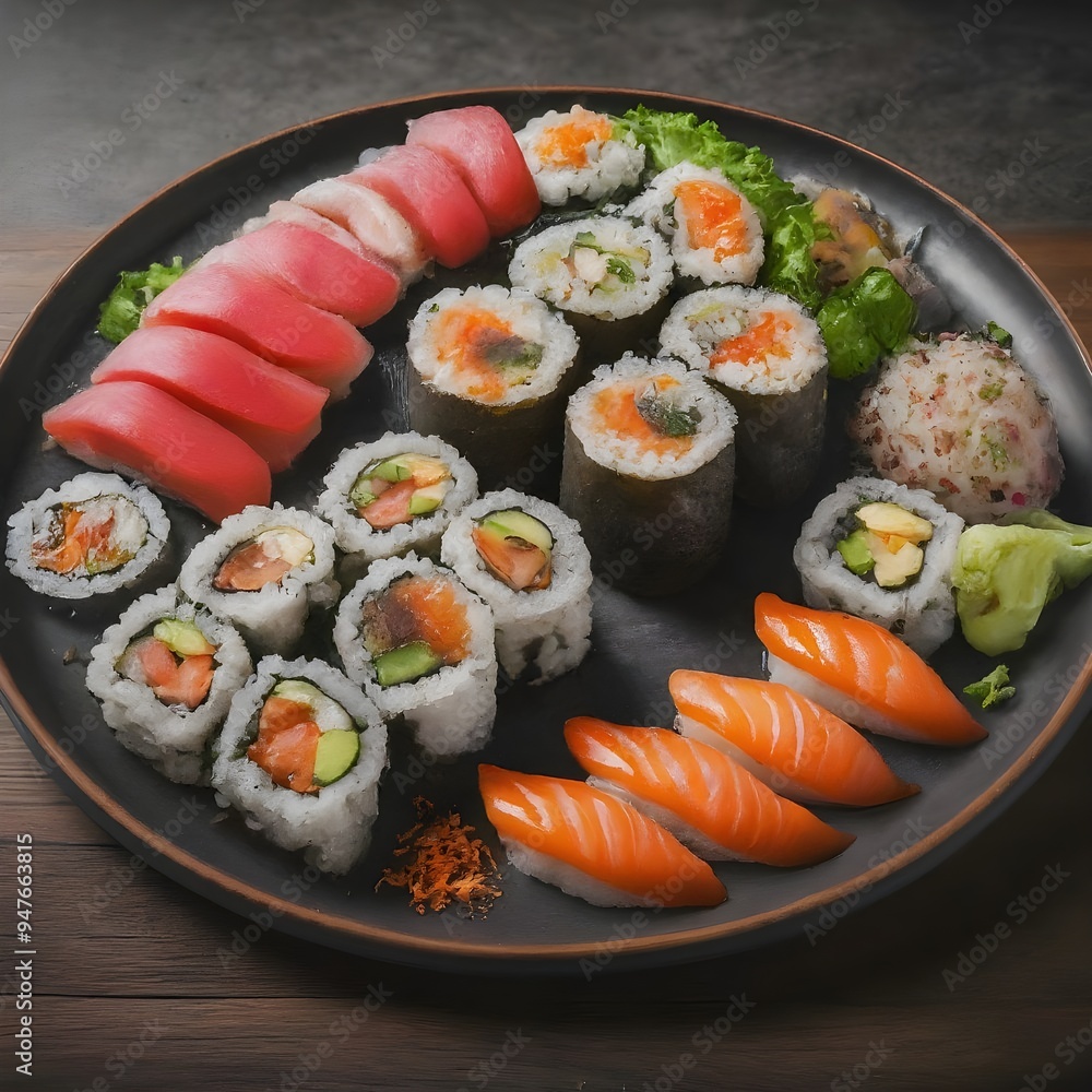 sushi on a plate