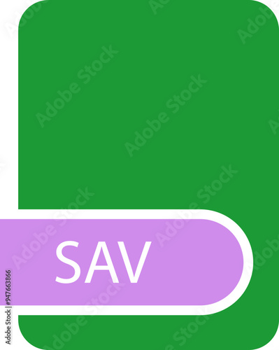 SAV File format icon with contour