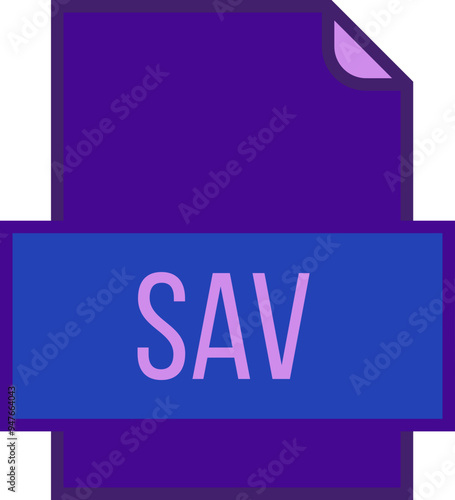 SAV File icon fill and outline crisp corners