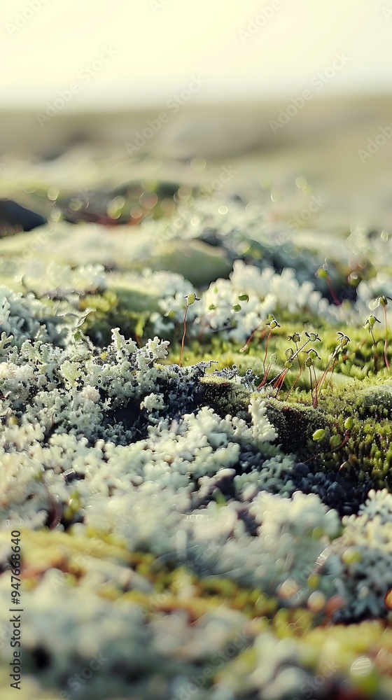 Fototapeta premium Close Up View Of Green Moss And Lichen