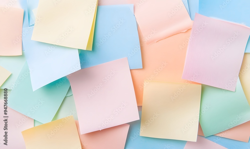 Empty mockup colorful sticky notes design post it for work memo reminders business planning, Generative AI Empty mockup colorful sticky notes design post it for work memo reminders business planning, Generative AI