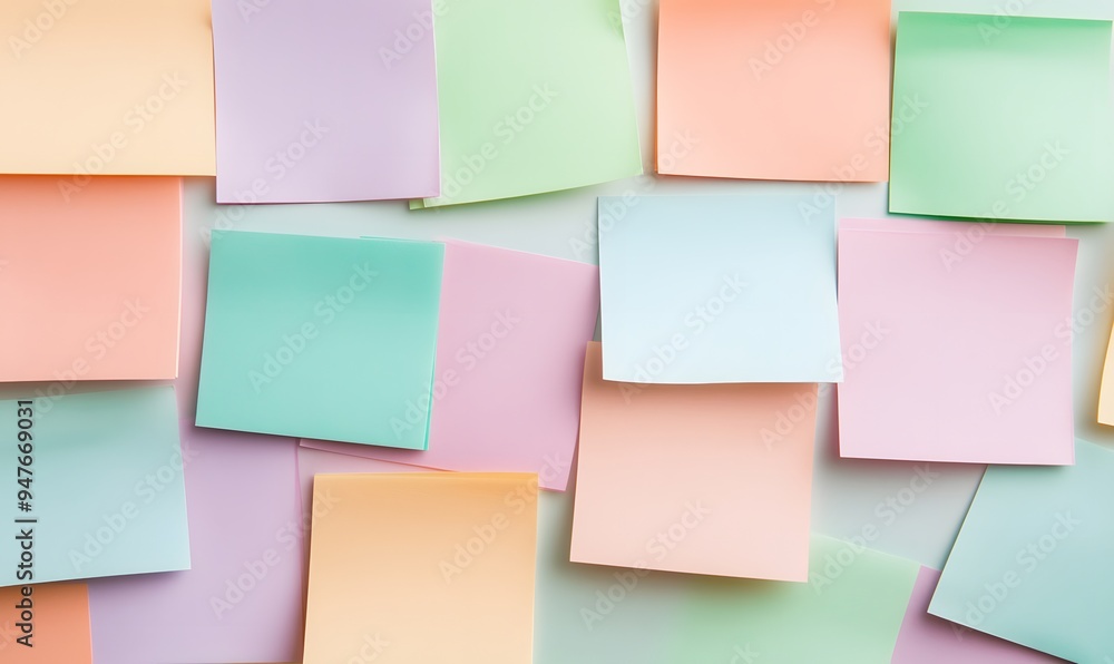 Empty mockup colorful sticky notes design post it for work memo reminders business planning, Generative AI Empty mockup colorful sticky notes design post it for work memo reminders business planning, Generative AI