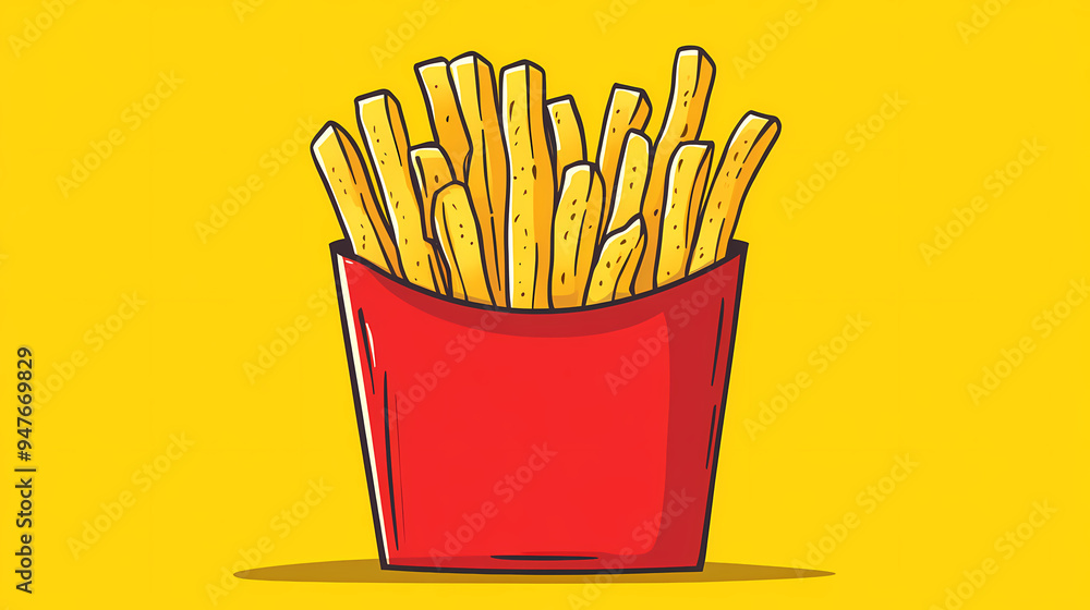 French fries cartoon illustration