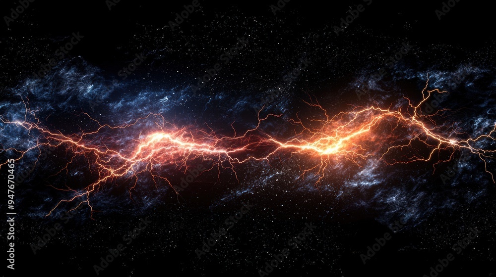 Electric bolt strikes in sky Electric bolt strikes in sky