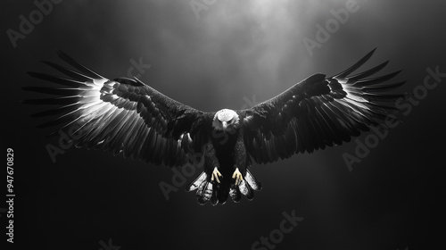 black and white eagle photography photo