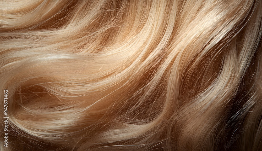 Naklejka premium Blond hair background, close-up, ultra-realistic photography
