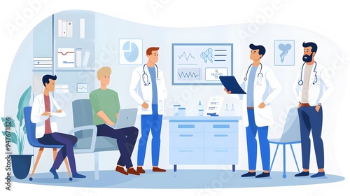 Doctor and Patients in Examination Room