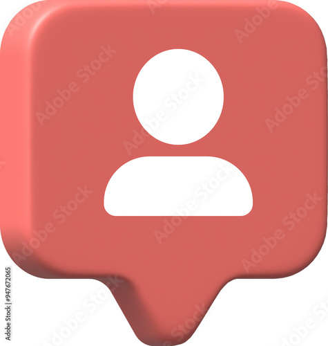 Obraz na plátně Speech cloud 3D icon with follower sign.