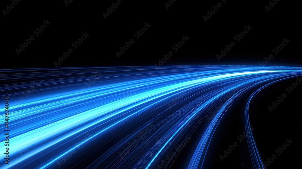 Abstract blue light trails