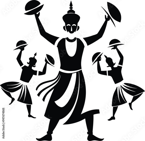 Sufi Dancer Elegant Silhouette Vector Illustrations