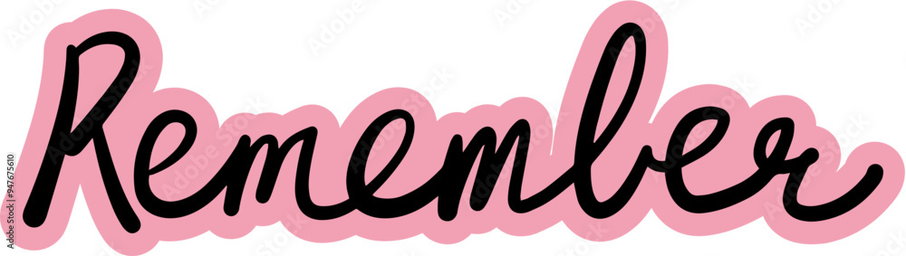 Remember calendar doodle english lettering hand drawn Remember calendar doodle english lettering hand drawn