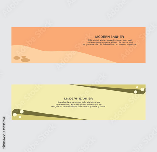 Set Modern Banner Vector