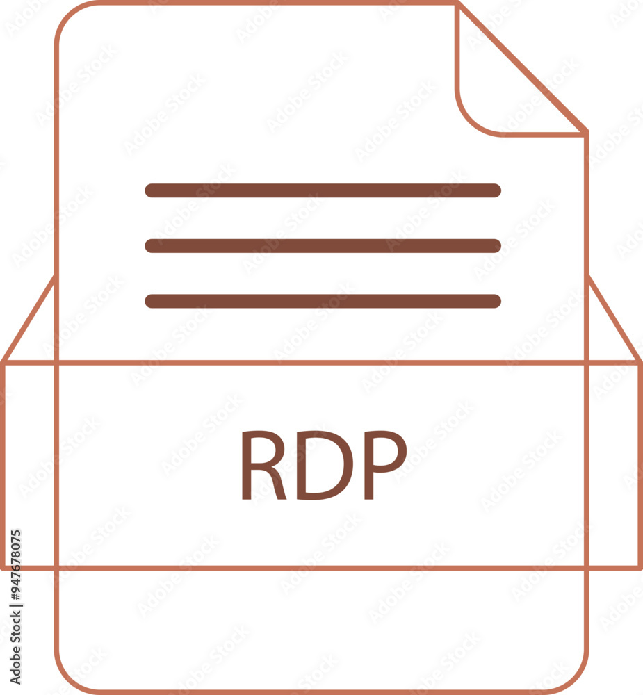 RDP File icon black outline RDP File icon black outline