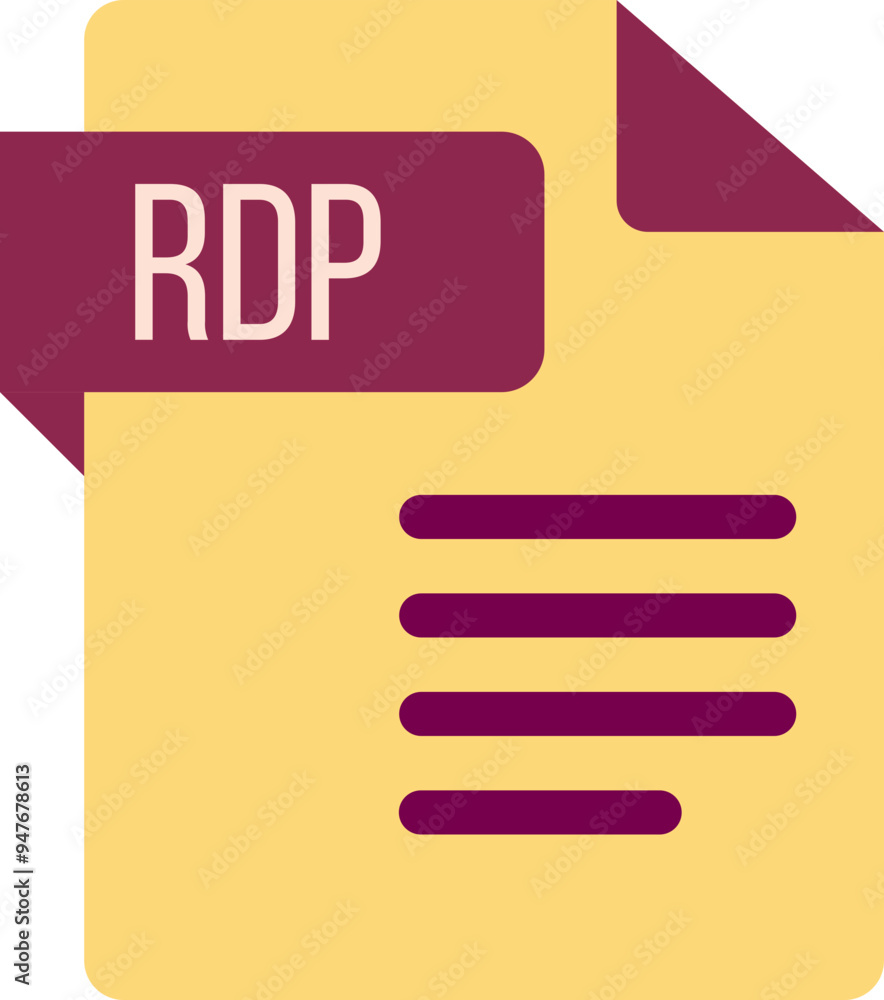 RDP File icon with dark ciolor and folded doc RDP File icon with dark ciolor and folded doc