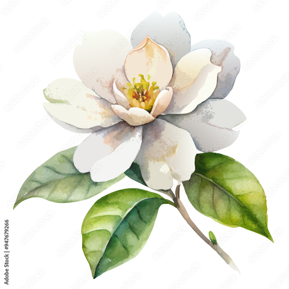 Obraz premium Single Jasmine Watercolor Painting