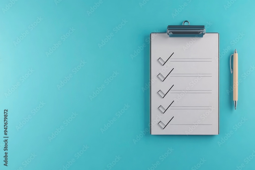 3d white clipboard task management todo check list on blue background, efficient work on project plan concept, assignment and exam, productivity solution icon. with generative ai 3d white clipboard task management todo check list on blue background, efficient work on project plan concept, assignment and exam, productivity solution icon. with generative ai