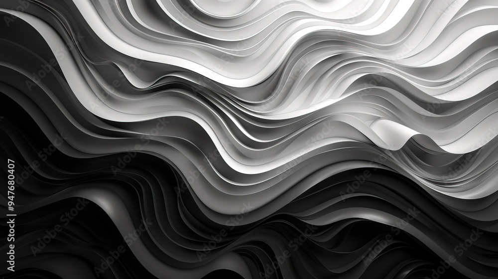 Monochromatic abstract waves pattern, with a central blank area for text, modern and stylish Monochromatic abstract waves pattern, with a central blank area for text, modern and stylish