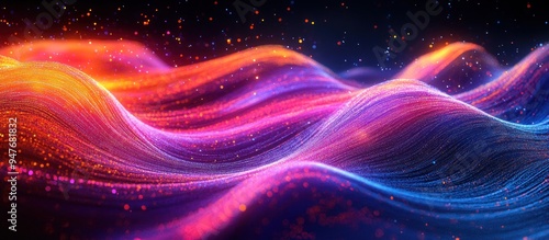 Abstract Digital Art of a Flowing Wave of Light