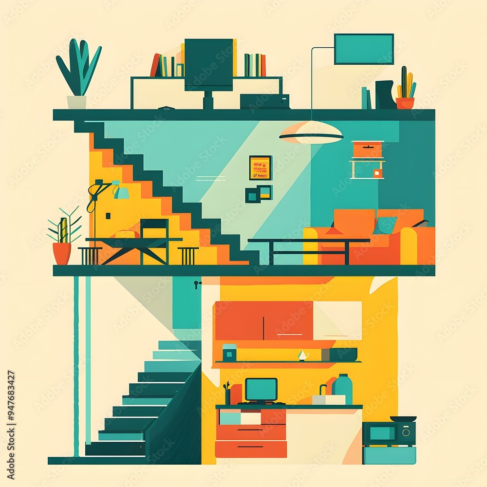 Modern Home Interior Design With Stairs and Kitchen Modern Home Interior Design With Stairs and Kitchen