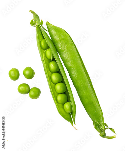 Canvas Print green pea vegetable bean isolated. png file