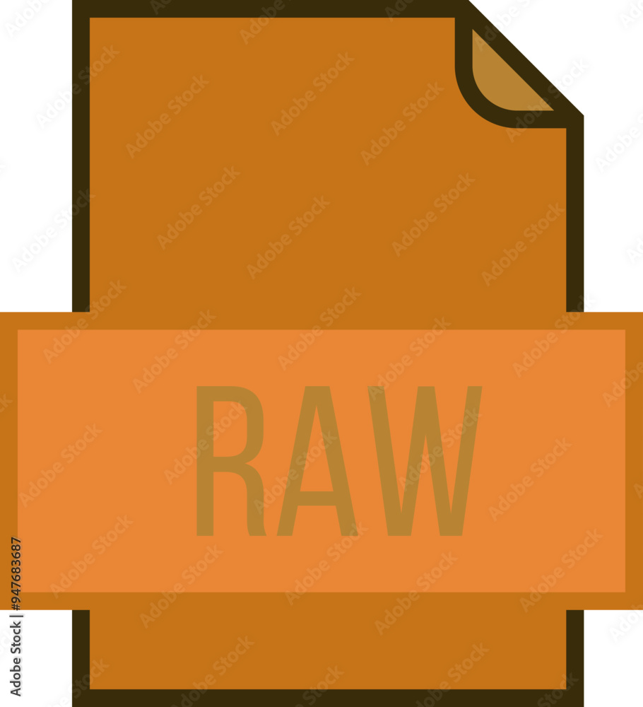 RAW File icon fill and outline crisp corners RAW File icon fill and outline crisp corners