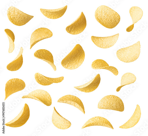 Potato Crisps isolated. png file