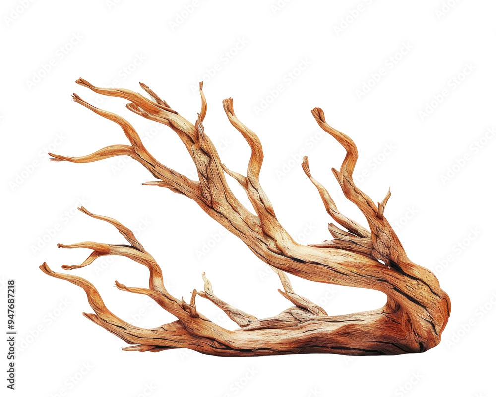 A stylized depiction of a twisted, weathered piece of driftwood. A stylized depiction of a twisted, weathered piece of driftwood.