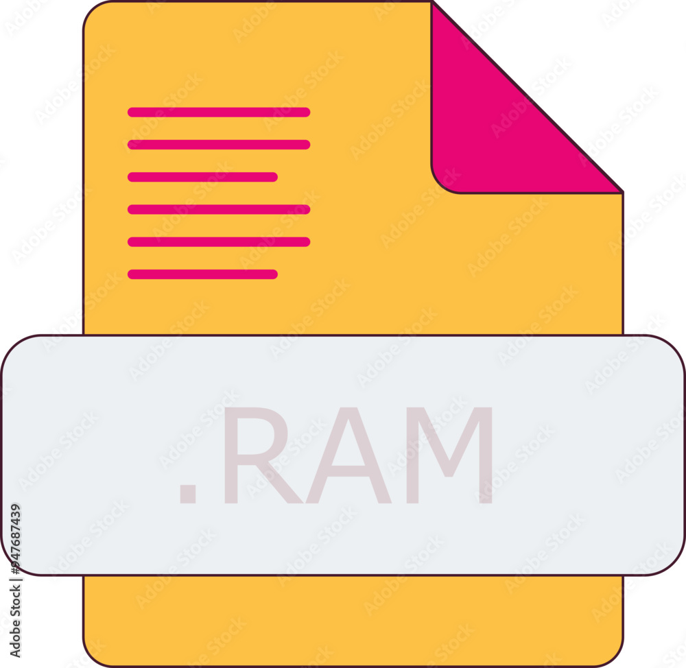 RAM File extension icon insidse fill with lines fill RAM File extension icon insidse fill with lines fill
