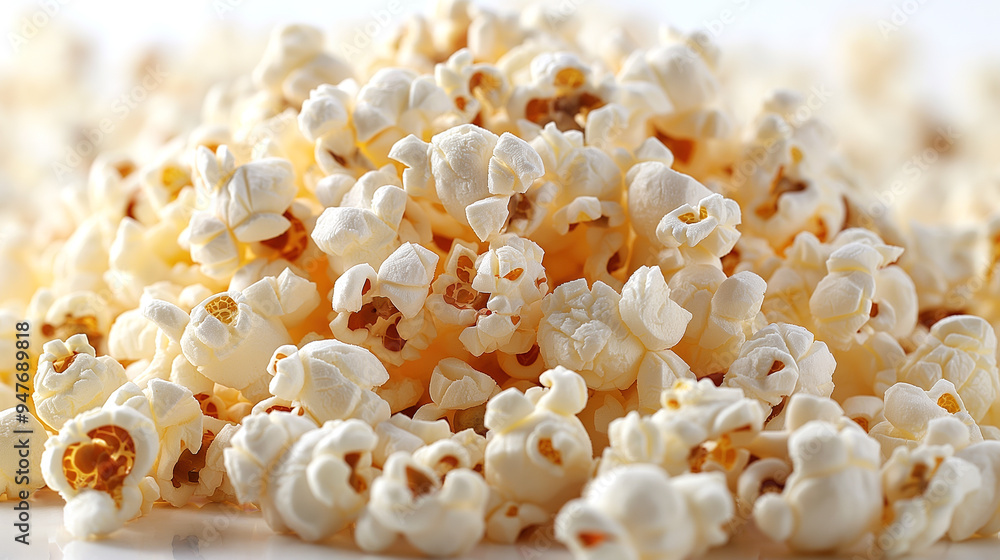 A large pile of popped popcorn kernels A large pile of popped popcorn kernels