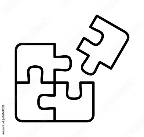 Puzzle mit vier Teilen