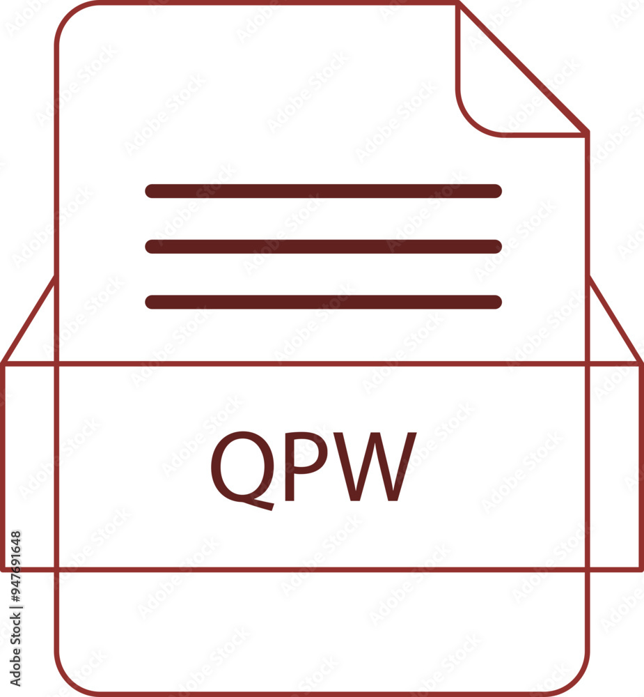 QPW File icon black outline QPW File icon black outline