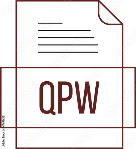 QPW File icon crisp thick outline sharp corners