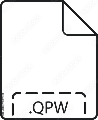 QPW File icon deep rounded outline