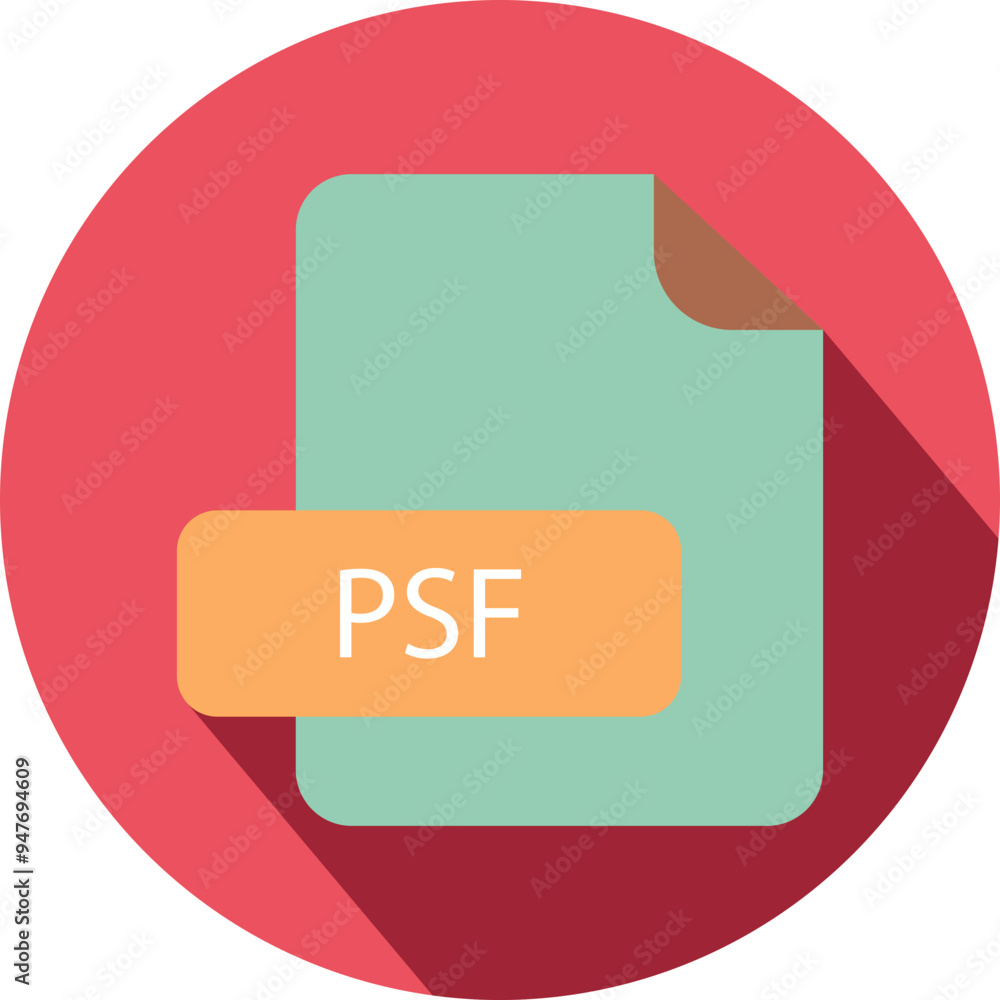 PSF File extension icon with black shadow circular icon PSF File extension icon with black shadow circular icon